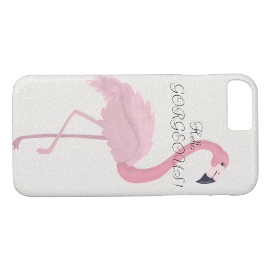 Roze Flamingo Glittery-Hallo Prachtige Case-Mate iPhone Case (Achterkant (Horizontaal))