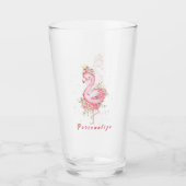 Roze Flamingo  Gold Crown Roos Flowers Glas (Voorkant)