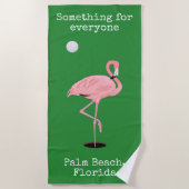 Roze flamingo Golf Palm Beach Towel Strandlaken (Voorkant)
