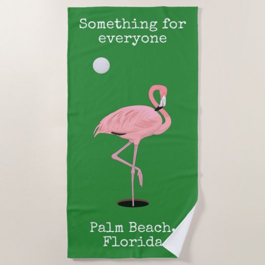 Roze flamingo Golf Palm Beach Towel Strandlaken (Voorkant)