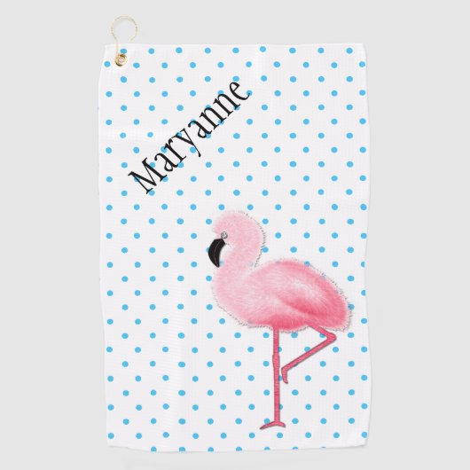 Roze Flamingo Golf Towel Golfhanddoek (Voorkant)