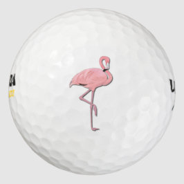 Roze flamingo golfballen