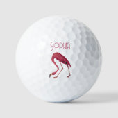  roze flamingo golfballen (Voorkant)