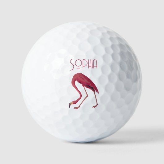  roze flamingo golfballen (Voorkant)