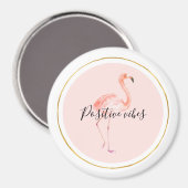 Roze flamingo goud en lijst gepersonaliseerd magneet (Voorkant / Achterkant)