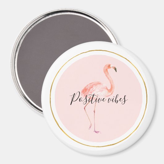Roze flamingo goud en lijst gepersonaliseerd magneet (Voorkant / Achterkant)