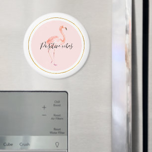 Roze flamingo goud en lijst gepersonaliseerd magneet