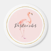 Roze flamingo goud en lijst gepersonaliseerd magneet (Voorkant)