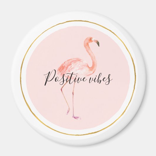 Roze flamingo goud en lijst gepersonaliseerd magneet (Voorkant)