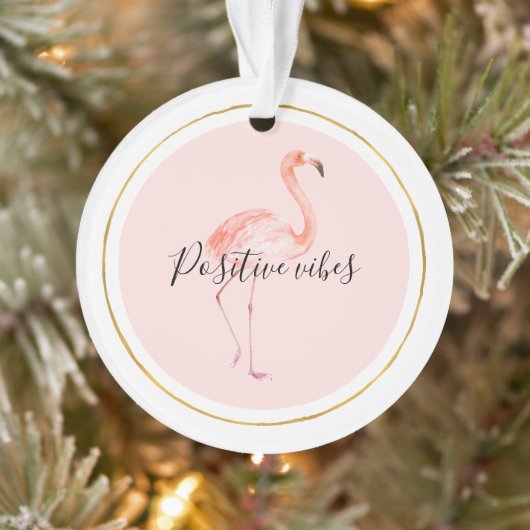 Roze flamingo goud en lijst gepersonaliseerd ornament (Boom)