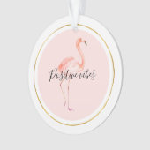 Roze flamingo goud en lijst gepersonaliseerd ornament (voorkant)