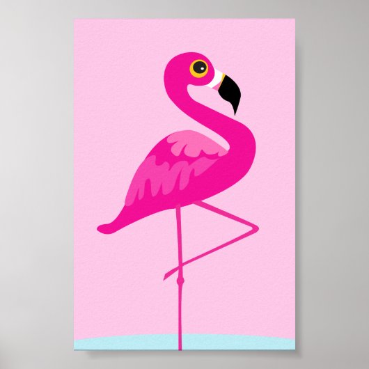 Roze flamingo grafische kledingstuk poster (Voorkant)