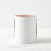 Roze flamingo groene bladeren Lilly Mok (Midden)
