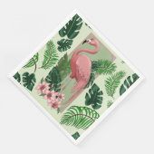 Roze flamingo groene bladeren Lily Servet (Hoek)