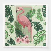 Roze flamingo groene bladeren Lily Servet (Voorkant)