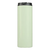 Roze flamingo groene bladeren Lily Thermosbeker (Achterkant)
