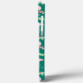 Roze Flamingo Groene Kerst Vakantie Patroon Case-Mate iPhone Case (Achterkant / Links)
