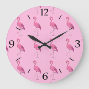 roze flamingo grote klok