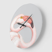 Roze Flamingo Grote Klok (Hoek)