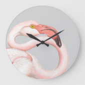 Roze Flamingo Grote Klok (Voorkant)