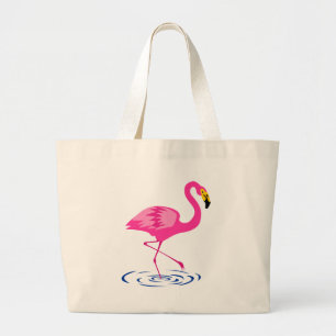 Roze Flamingo Grote Tote Bag
