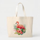 Roze Flamingo Grote Tote Bag (Voorkant)