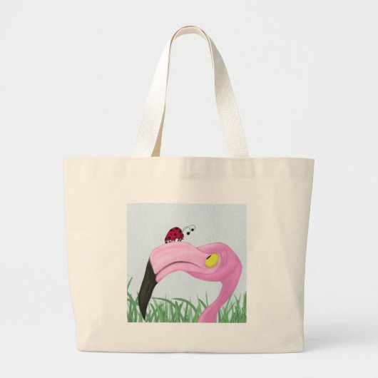  roze flamingo grote tote bag (Voorkant)