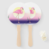 Roze Flamingo Handwaaier (Voorkant en achterkant)