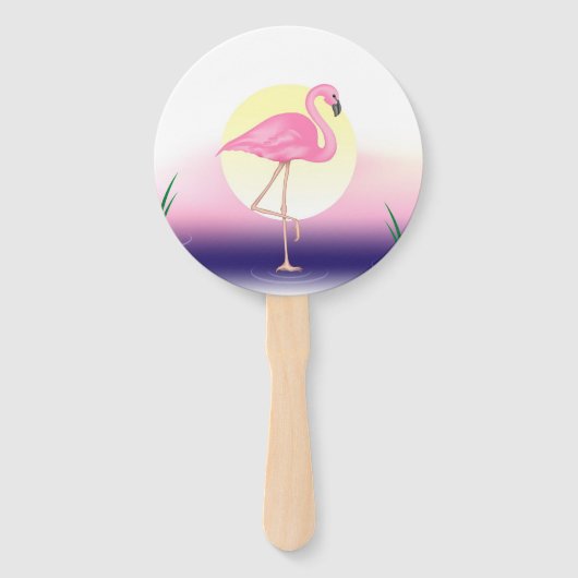 Roze Flamingo Handwaaier (Voorkant)