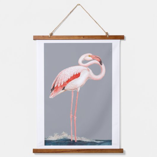 Roze Flamingo Hangend Wandkleed (Voorkant)