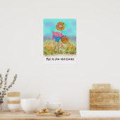 Roze Flamingo Happy Herfst Funny Humor Pumpkin Pat Poster (Keuken)