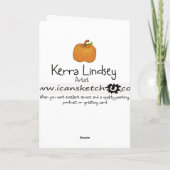 Roze Flamingo Happy Thanksgiving Pumpkin Kaart (Achterkant)