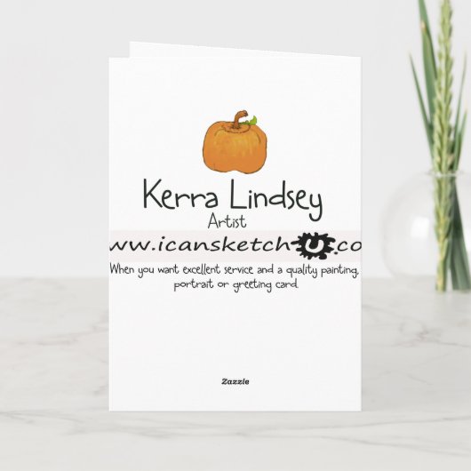 Roze Flamingo Happy Thanksgiving Pumpkin Kaart (Achterkant)