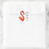 Roze Flamingo & Hart Bedankt Ronde Sticker (Tas)