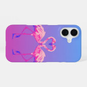 Roze Flamingo Hart iPhone hoesje  iPhone 16 Hoesje (Achterkant horizontaal)