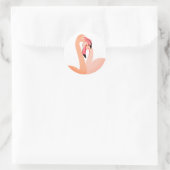 Roze Flamingo Hart Sticker, Valentijn Ronde Sticker (Tas)