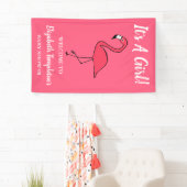 Roze Flamingo Het is een Girl Baby shower Banner (Insitu)