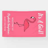 Roze Flamingo Het is een Girl Baby shower Banner (Horizontaal)