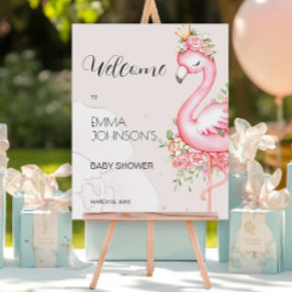 Roze Flamingo Het is een Meisje Baby shower Welkom Perfect Poster
