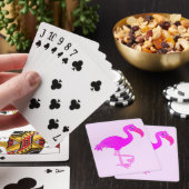 Roze Flamingo het Spelen Kaarten - Uw Kleur - Teks (Insitu)