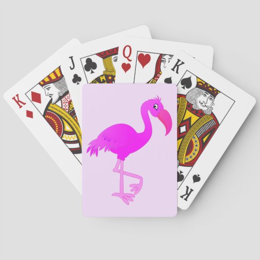 Roze Flamingo het Spelen Kaarten - Uw Kleur - Teks (Achterkant)