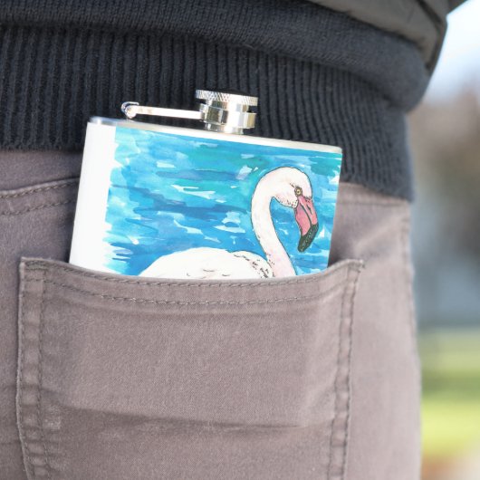 Roze flamingo heupfles (Voorbeeld)