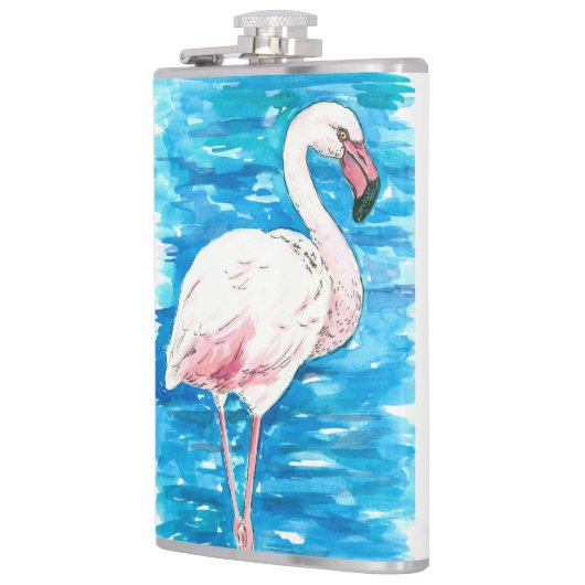 Roze flamingo heupfles (Links)