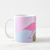 Roze flamingo Hibiscus Holographic Koffiemok (Links)
