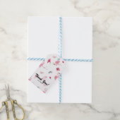 Roze Flamingo & Hibiscus Tropisch Feest Geschenk Cadeaulabel (Met Touw)