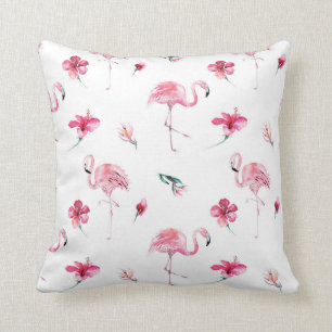 Roze Flamingo & Hibiscus Tropische Zomer Glamour Kussen
