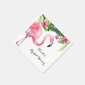 Roze Flamingo & Hibiscus Tropische Zomer Party Servetten (Hoek)
