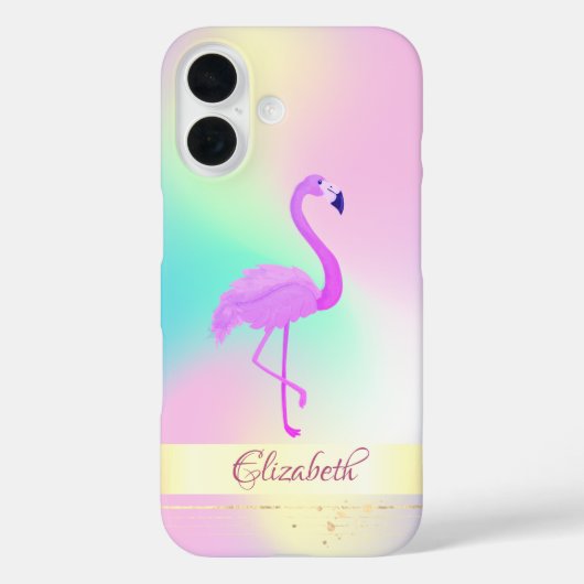 Roze Flamingo Holografische Ombre Case-Mate iPhone Case (Achterkant)