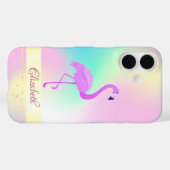 Roze Flamingo Holografische Ombre Case-Mate iPhone Case (Achterkant (horizontaal))