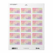 Roze Flamingo Holographic Cool Gold Foil Confetti Etiket (Full Sheet)